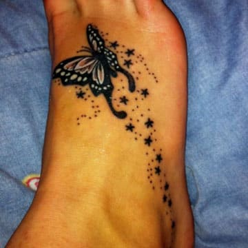 tatuajes de mariposas en el pie diseño