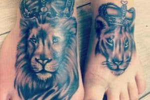 tatuajes de rey y reina en los pies