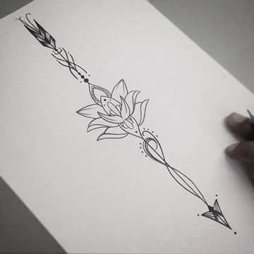 dibujos de flor de loto para tatuajes facil