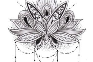dibujos de flor de loto para tatuajes para mujer
