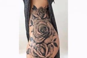 diseños de rosas para tatuar en la pierna