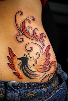 tatuajes de ave fenix a color