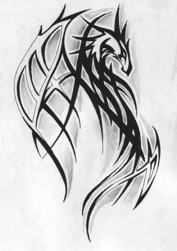 tatuajes de dragones tribales diseño