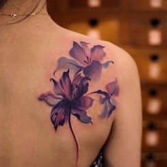 Diseños de tatuajes de flores en acuarela o watercolor