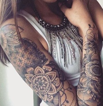 tatuajes de mandalas en el brazo grande