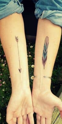 tatuajes de plumas de colores facil