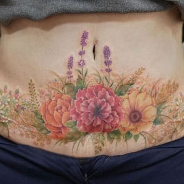 tatuajes para tapar cesareas diseños