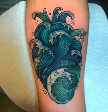 tatuajes relacionados con el mar olas