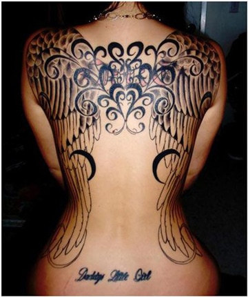 tattoos de alas en la espalda delicado