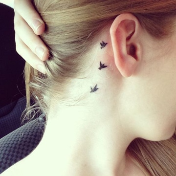 tatuajes atras de la oreja aves