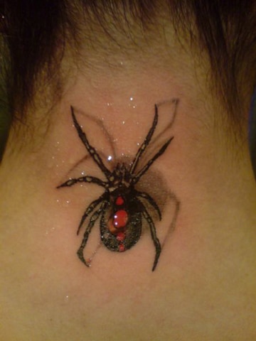 tatuajes de arañas en 3d cuello