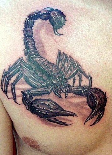 tatuajes de escorpiones para hombres pecho