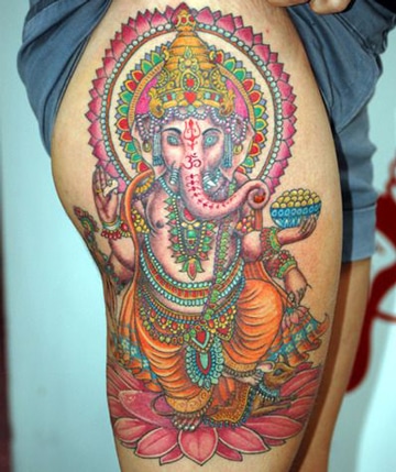 tatuajes hindues para mujeres full color