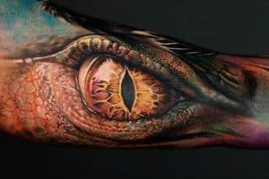tatuajes chidos en el brazo ojo dragon