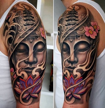 tatuajes de casas chinas en brazo