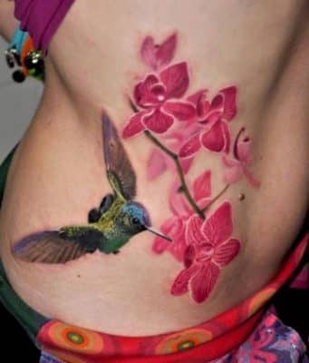 tatuajes de colibries en 3d volando