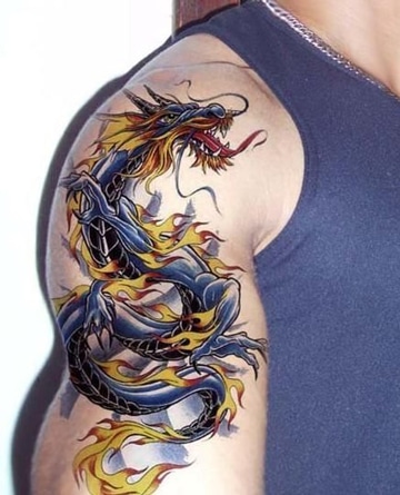 tatuajes de dragones en 3d con color