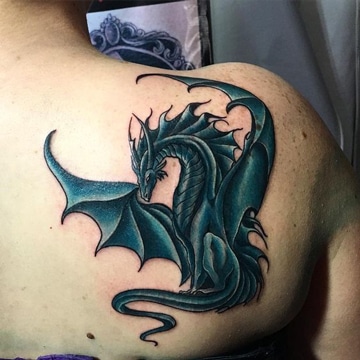 tatuajes de dragones en 3d negro