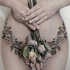 Sensuales y extraordinarios tatuajes en el pubis para mujer