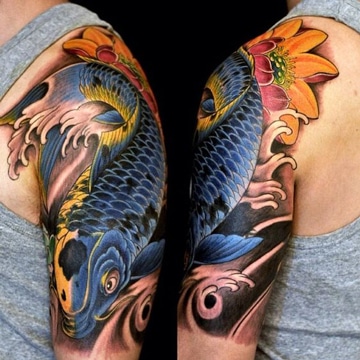 tatuajes orientales para hombres pez japones