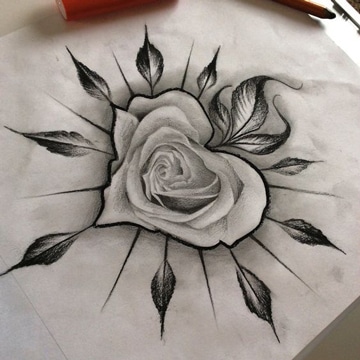 dibujos de rosas para tatuaje en corazon