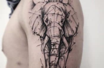 La nueva escuela y tatuajes de elefantes para hombres