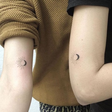 tatuajes de sol y luna para parejas minimalista