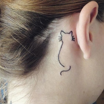 tatuajes de una sola linea de gatos
