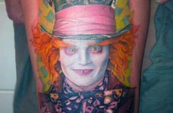 Realistas y coloridos tatuajes del sombrerero loco