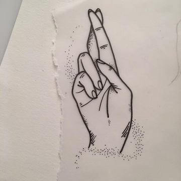 tatuajes de dedos cruzados ideas boceto