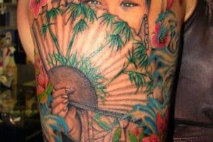 tatuajes japoneses en el brazo geisha