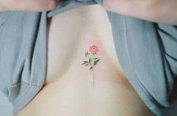 Un arte sutil y los tatuajes pequeños en el pecho