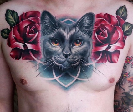tatuajes de gatos para hombres creativos
