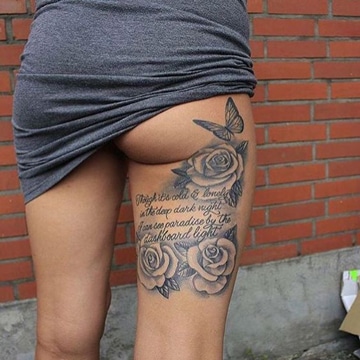 tatuajes de rosas en las piernas con frases