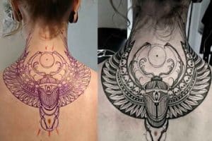 tatuajes egipcios para mujeres de escarabajo