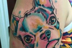 tatuajes para amantes de los perros a color