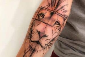tatuajes de cara de leon para hombres