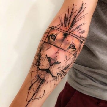 tatuajes de cara de leon para hombres