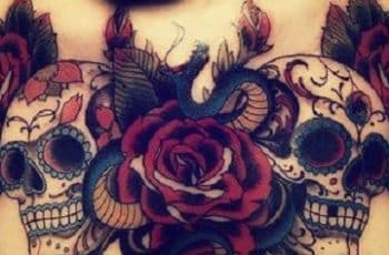 Tradicionales y unicos tatuajes de craneos con rosas