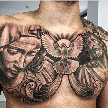 tatuajes religiosos para hombres en el pecho