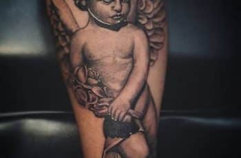 Tiernas ilustraciones en tatuajes de angeles bebes