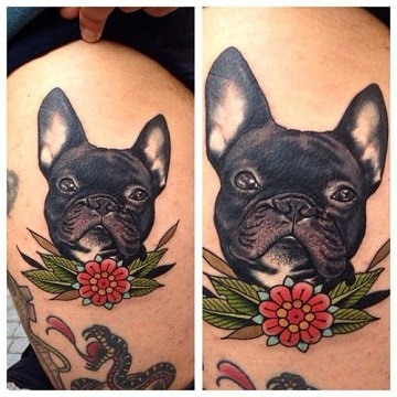 tatuajes de bulldog frances colores