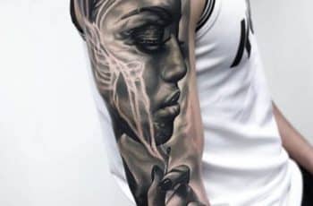 Diseños realistas de tatuajes de caras de mujeres
