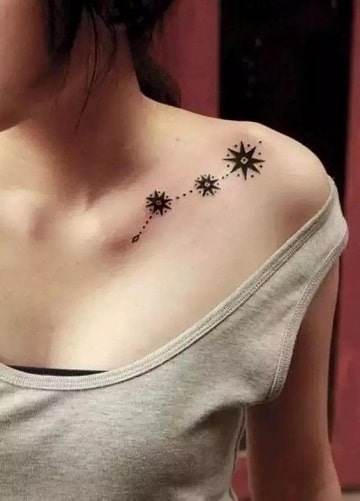 tatuajes de estrellas en el pecho para mujer
