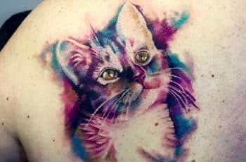 Algunos originales diseños de tatuajes de gatos en acuarela