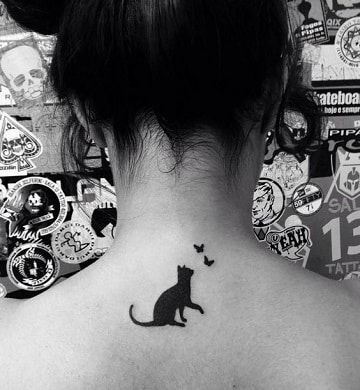 tatuajes de gatos en el cuello sombra