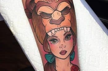 Originales y animados tatuajes de la bella y la bestia