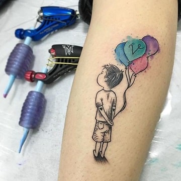 tatuajes de niños con globos diseños