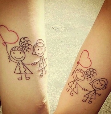 tatuajes de niños con globos para parejas