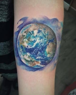 tatuajes del planeta tierra colores